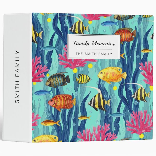 Colourful Coastal Sea Life Pattern (4) Binder (Front/Spine)