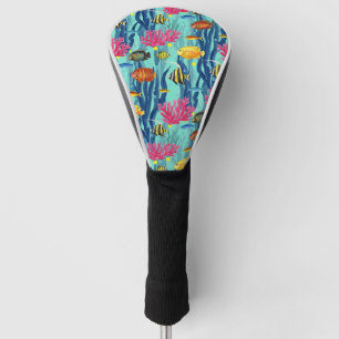 Colourful Coastal Sea Life Pattern (4) Golf Head Cover