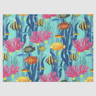 Colourful Coastal Sea Life Pattern (4) Tissue Paper