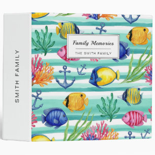 Colourful Coastal Sea Life Pattern (5) Binder