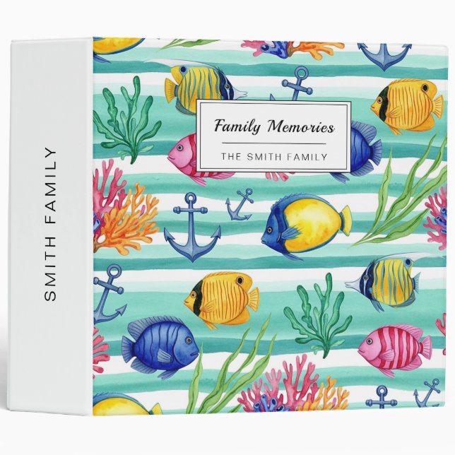Colourful Coastal Sea Life Pattern (5) Binder (Front/Spine)