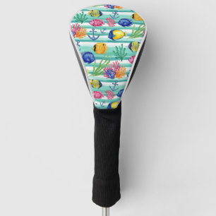 Colourful Coastal Sea Life Pattern (5) Golf Head Cover