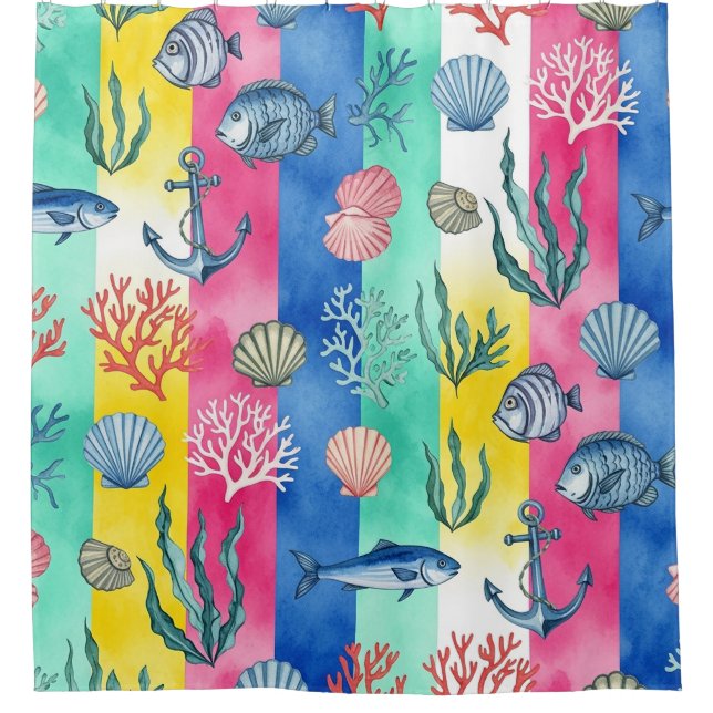 Colourful Coastal Sea Life Pattern (6) (Front)