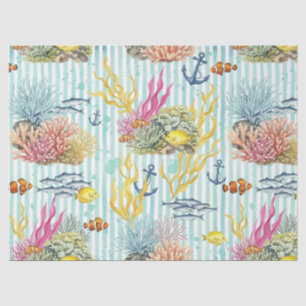 Colourful Coastal Sea Life Pattern (8) Tissue Paper