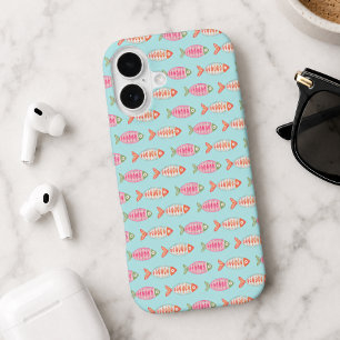 Colourful Coastal Summer Fish Pattern iPhone 16 Case