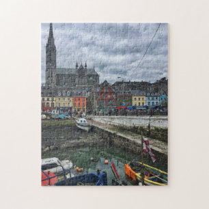 Colourful Cobh Harbour on Grey Ireland day Puzzle