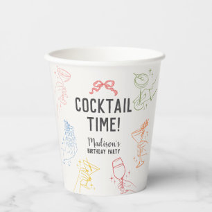 Colourful Cocktail Party Retro Birthday Party Paper Cups
