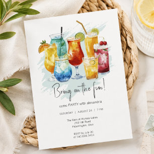 Colourful Cocktails Party Invitation