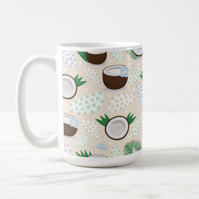 Colourful coconut pattern coffee mug (Left)