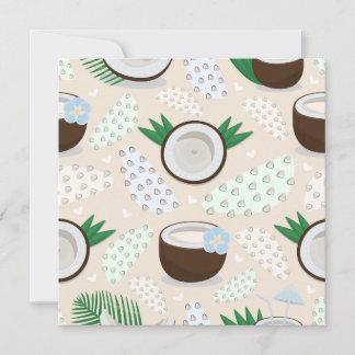 Colourful coconut pattern invitation