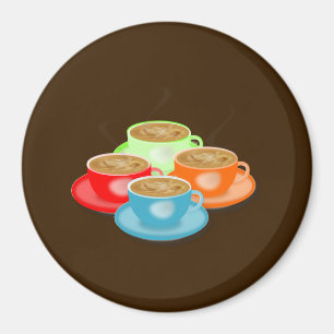 Colourful Coffee Cups Magnet