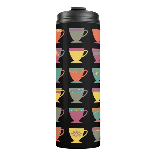 Colourful coffee cups, modern winter hot mugs (Front)
