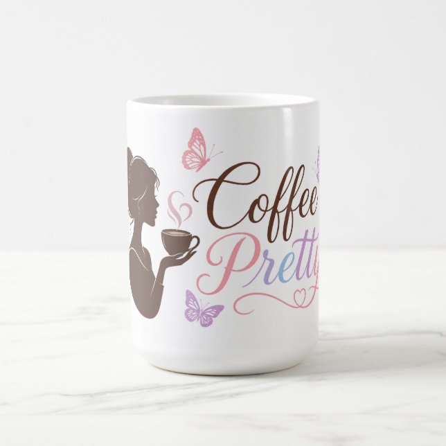 Colourful coffee mug with the coffee pretty logo (Center)