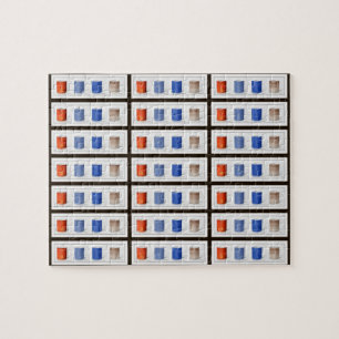 Colourful Coffee Mugs Framed Jigsaw Puzzle