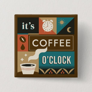 Colourful Coffee Quotes 2 Inch Square Button