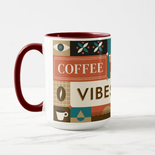 Colourful Coffee Quotes Mug (Left)