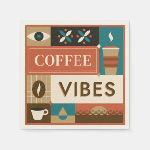 Colourful Coffee Quotes Napkin