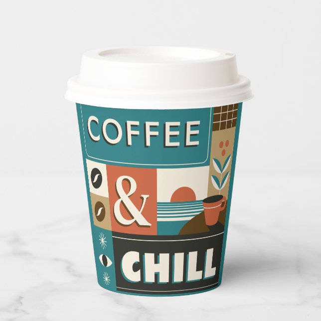 Colourful Coffee Quotes Paper Cups (Front)