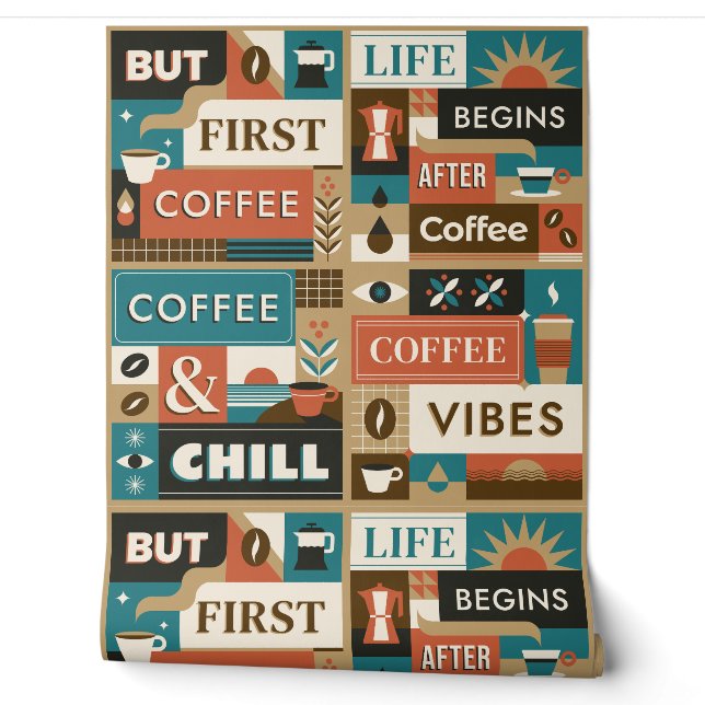 Colourful Coffee Quotes Wallpaper (Unrolling)