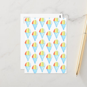 Colourful Cold Cone Dessert Postcard