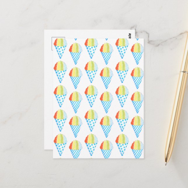 Colourful Cold Cone Dessert Postcard (Front/Back In Situ)
