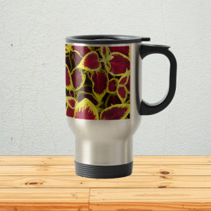 Colourful Coleus Plant Leaves Floral Travel Mug