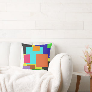Colourful collage abstract throw pillow