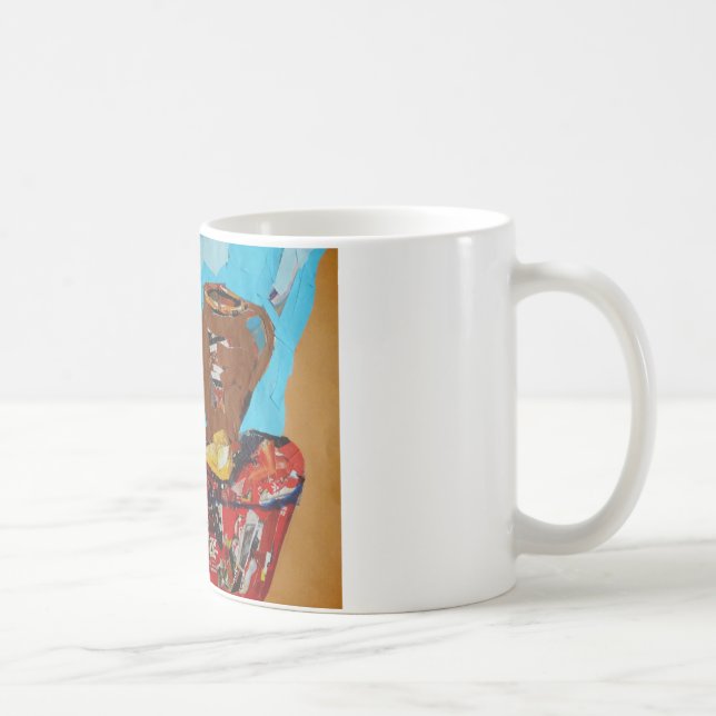 Colourful Collage Stilllife Art White Mug (Right)