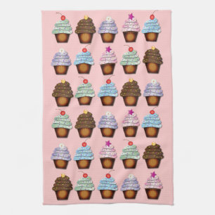 Colourful Collection of Cupcakes Kitchen Towel