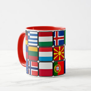 Colourful collection of world flags mug