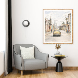 Colourful Colonial City Art Print Wall Sketch