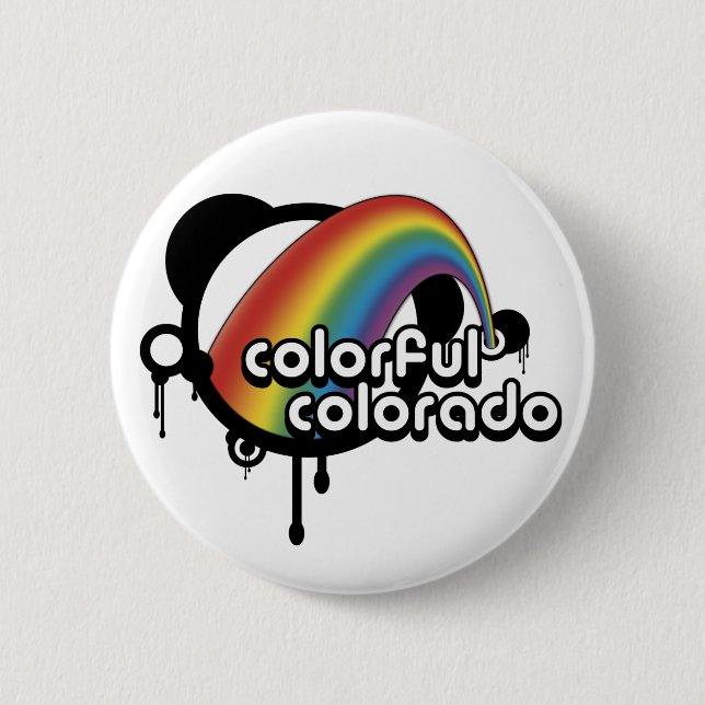 colourful colorado. 2 inch round button (Front)