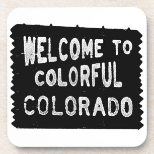 Colourful Colorado black welcome sign Coaster