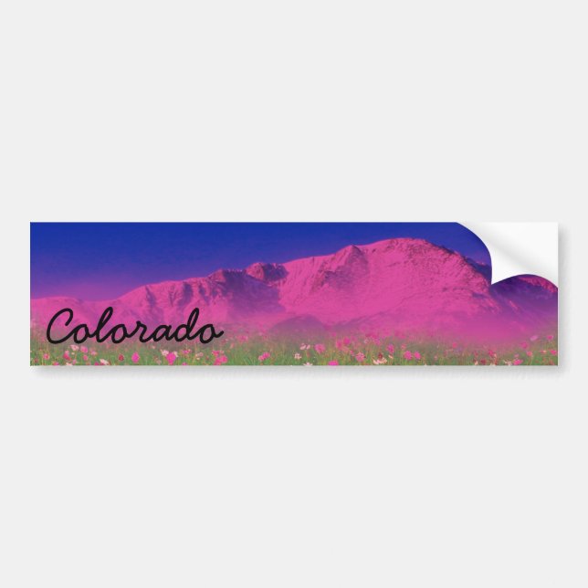 Colourful Colorado, Pikes Peak Mountain Bumper Sticker (Front)