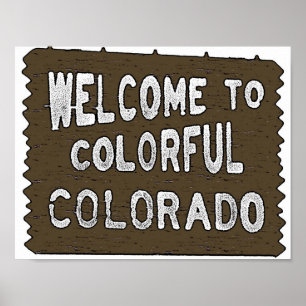 Colourful Colorado welcome sign custom size poster