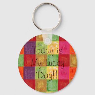 Colourful Colour Grid Pattern Keychain