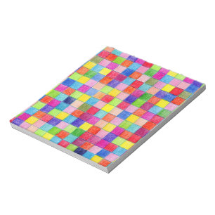 Colourful Coloured In Graph Paper Squares Notepad