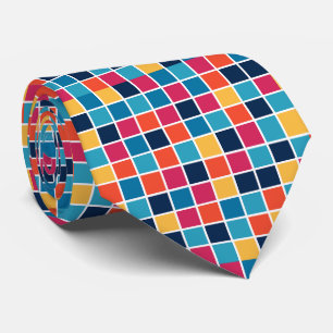 Colourful Coloured In Graph Paper Squares Tie