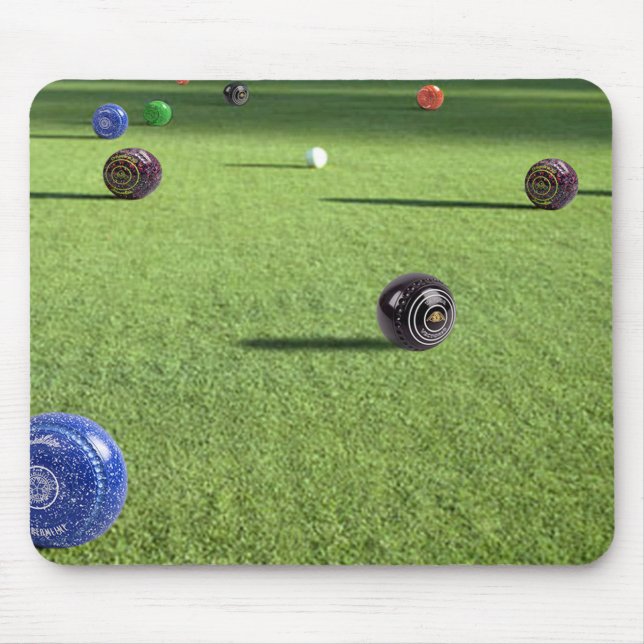 Colourful Coloured Lawn Bowls, Mouse Pad (Front)