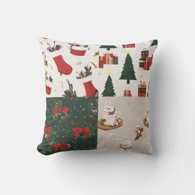 colourful colours and various Christmas products Throw Pillow (Front)