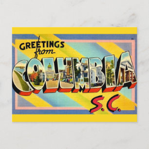 Colourful Columbia SC Greeting Postcard