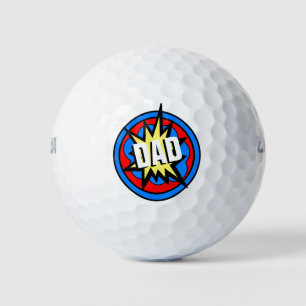Colourful Comic Bang Dad Golf Balls
