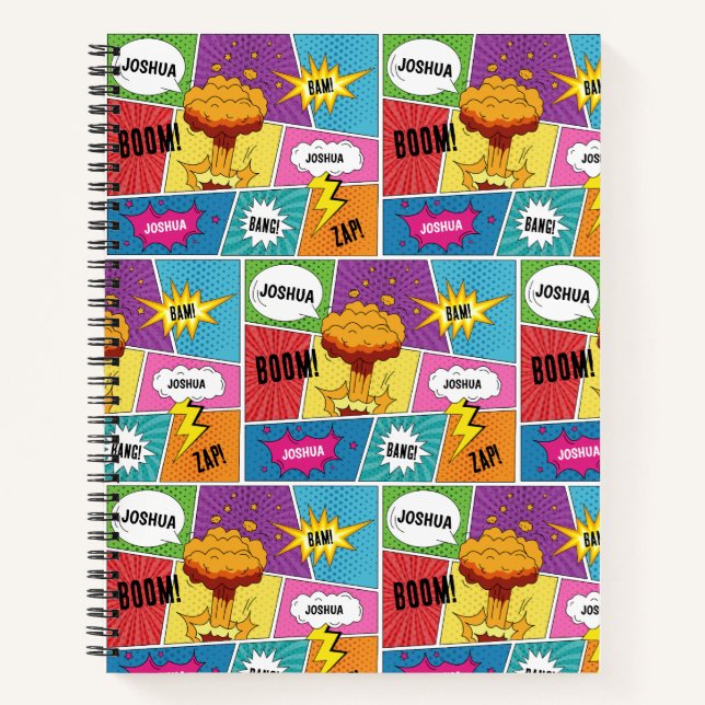 Colourful Comic Book Personalized Name Pop Art (Front)