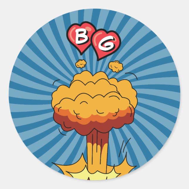 Colourful Comic Book Pop Art Wedding Favour Classic Round Sticker (Front)