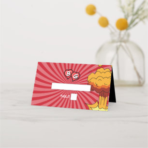 Colourful Comic Book Pop Art Wedding Name Place Card