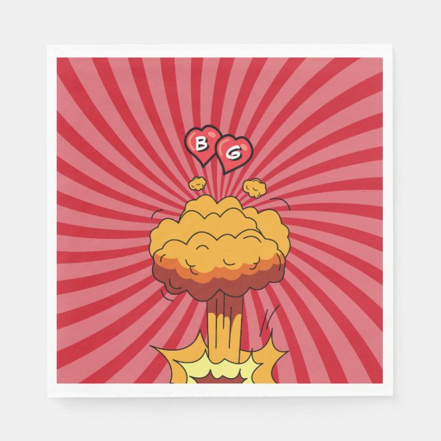 Colourful Comic Book Pop Art Wedding Napkin (Front)