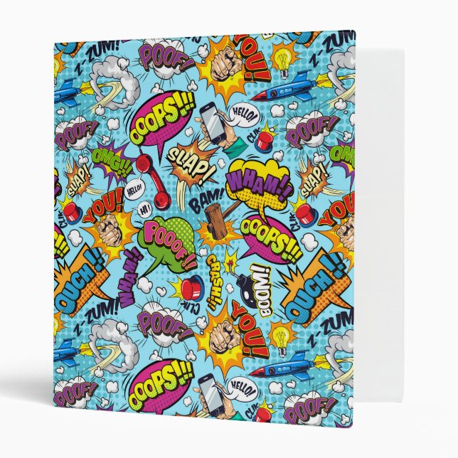 Colourful comic book themed pattern binder (Front/Inside)