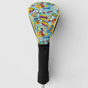 Colourful comic book themed pattern  golf head cover