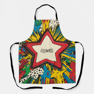 Colourful Comic Pop Art Starburst Explosion Apron