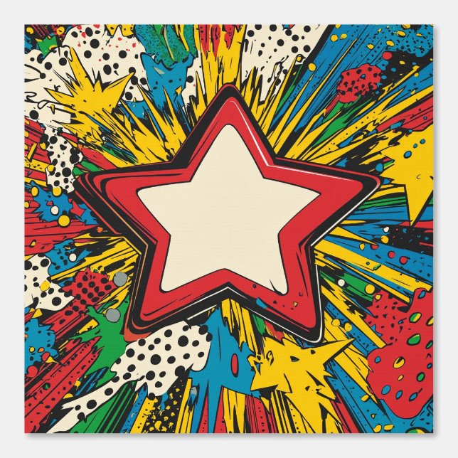 Colourful Comic Pop Art Starburst Explosion Wallpaper (Front)